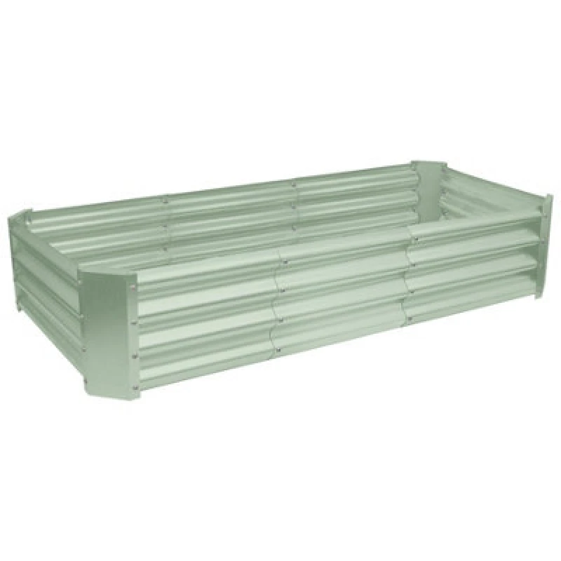 Image of Harbour Housewares Rectangle Galvanised Steel Outdoor Raised Garden Bed Planter Large - 180Cm X 90Cm - Green