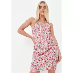 Image of Missguided Pleated Bust Bodycon Dress - Multi