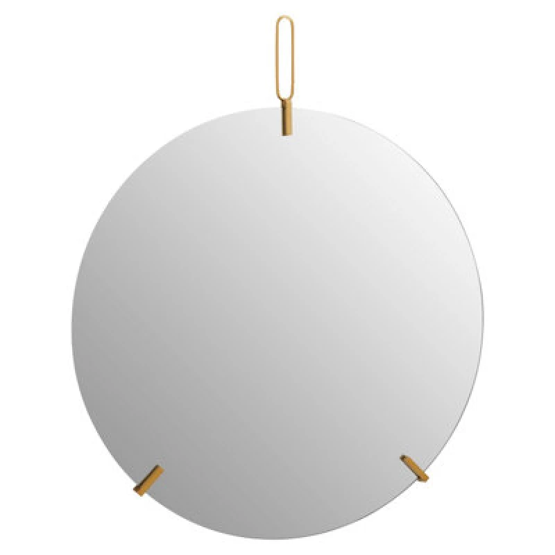 Image of Orsina Sleek And Slim Design Wall Mirror With Hanging Loop, Versatile Round Shaped Mirror, Round Mirror For Home