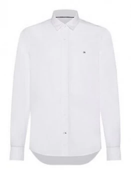 Image of Calvin Klein Slim Fit Stretch Poplin Shirt - White