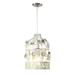 Image of Luella Cream Birdcage with flowers Light shade D195mm