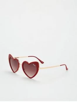 Image of Quay Australia Love That Heart Sunglasses - Red
