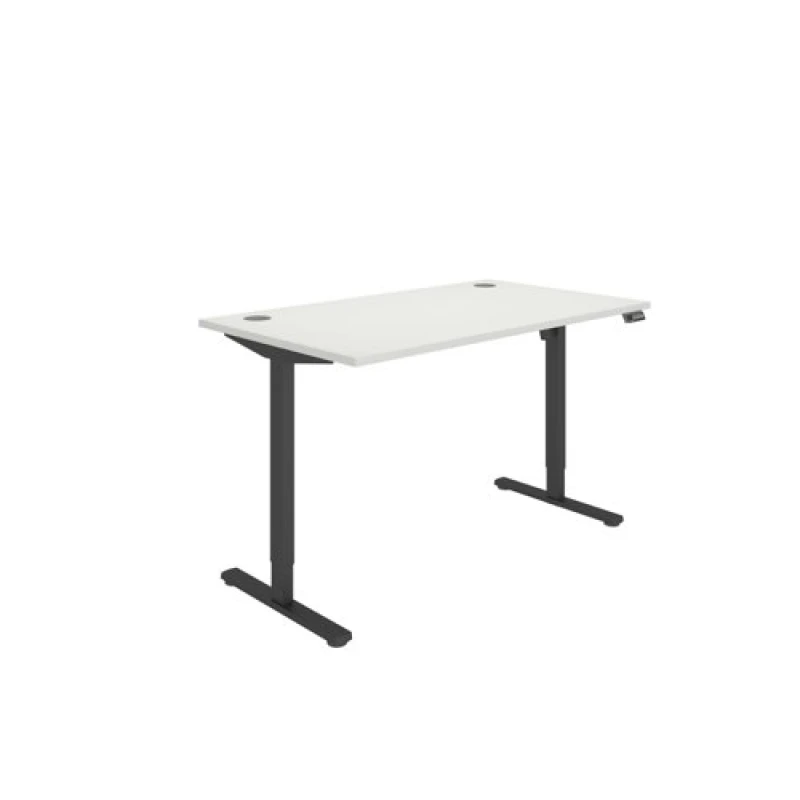 Image of Astin Economy Single Motor Sit/Stand Desk 1400x800x705-1220mm Arctic White/Black KF800008