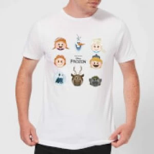 Image of Disney Frozen Emoji Heads Mens T-Shirt - White - S