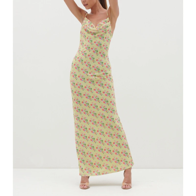 Image of Pretty Lavish Womens Keisha Maxi Dress Botanic Floral female 6 (2XS)