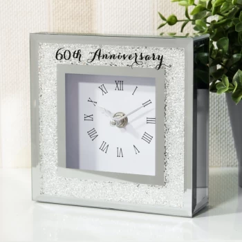 Image of Celebrations Crystal Border Mantel Clock - 60th Anniversary