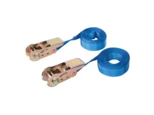 Image of Silverline 566269 Endless Ratchet Tie-Down Strap 2pk Rated 250kg Capacity 500kg