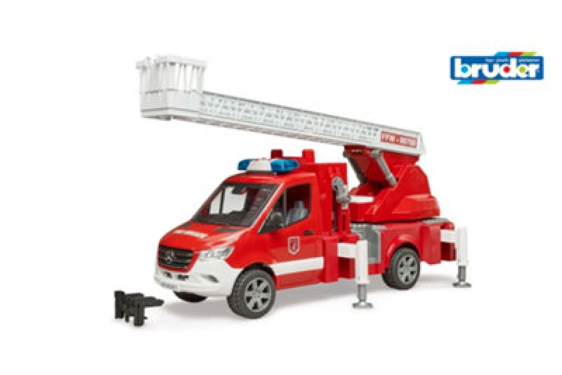 Image of Bruder 1:16 MB Sprinter Fire engine with ladder, waterpump & L+S Modul in Red Size: 1 Pack Red Unisex 1 Pack