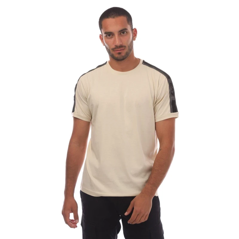 Image of EA7 Logo Series Cotton-Jersey T-Shirt Beige male S