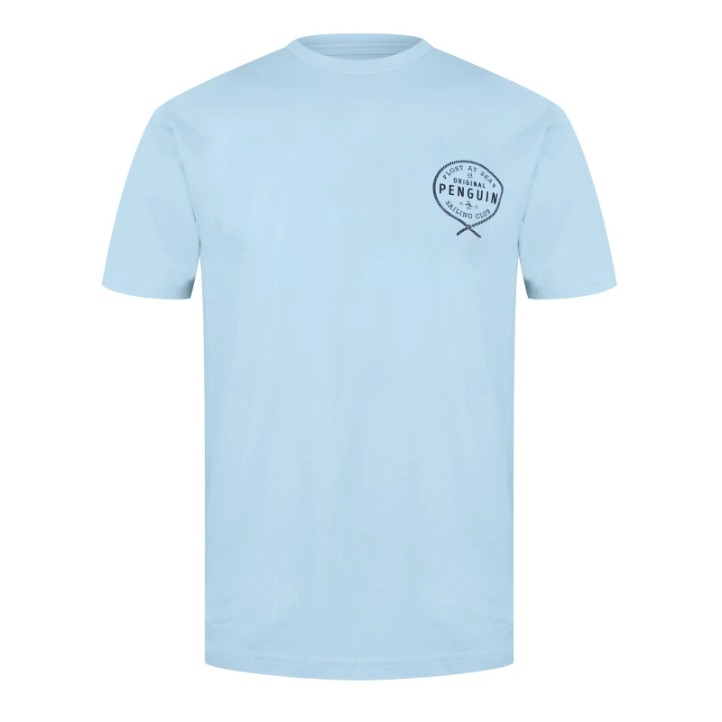 Image of Original Penguin Crest Tee - Blue Blue S