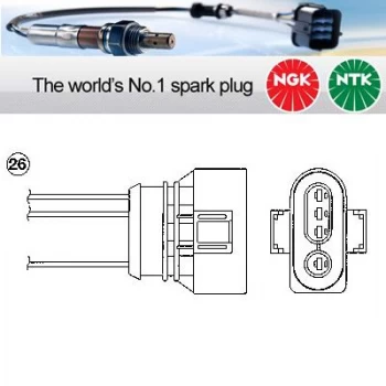 Image of 1x NGK NTK Oxygen O2 Lambda Sensor OZA446-E43 OZA446E43 (0194)