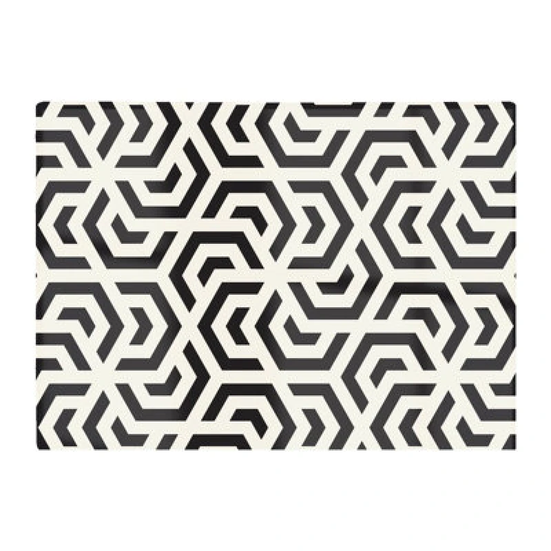 Image of Warren Reed Designer Hexagonal Geometric Pattern Glass Chopping Board