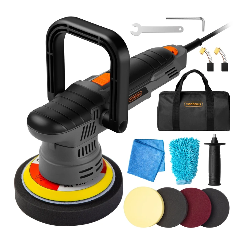 Image of VonHaus 600W Dual Action Polisher Kit with a Carry Case Orange