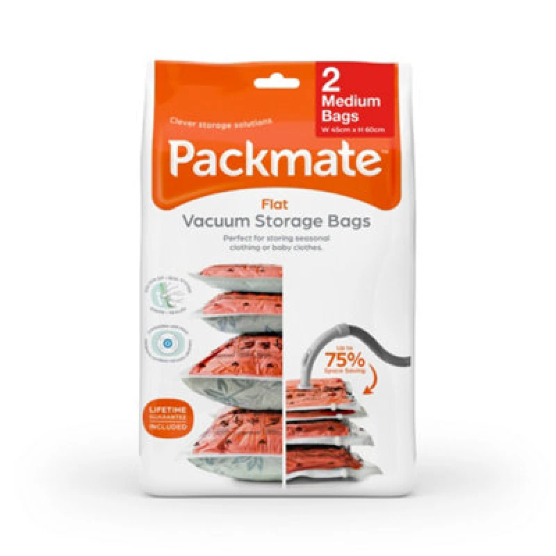 Image of 2Pc Medium Flat Vacuum Storage Bag Set (45X60Cm) By Packmate