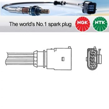 Image of 1x NGK NTK Oxygen O2 Lambda Sensor OZA629-V3 OZA629V3 (1720)
