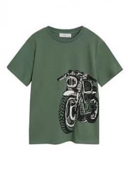 Image of Mango Boys Motorbike Print T-Shirt - Khaki