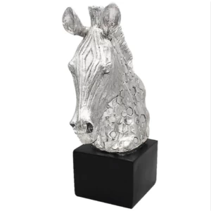 Image of Silver Art Zebra Bust Figurine By Lesser & Pavey