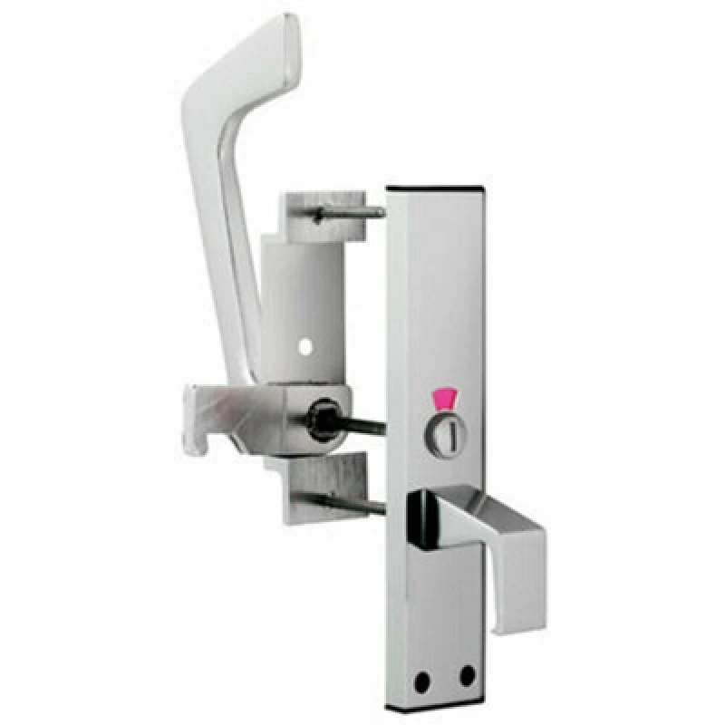 Image of Loops Dual Handed Disabled Toilet Handle Set DDA Compliant Polished Anodised Aluminium Multi