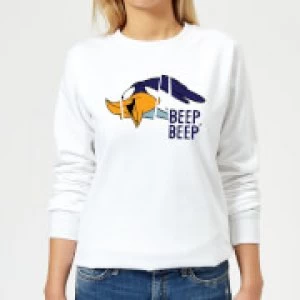 Image of Looney Tunes Road Runner Beep Beep Womens Sweatshirt - White - M