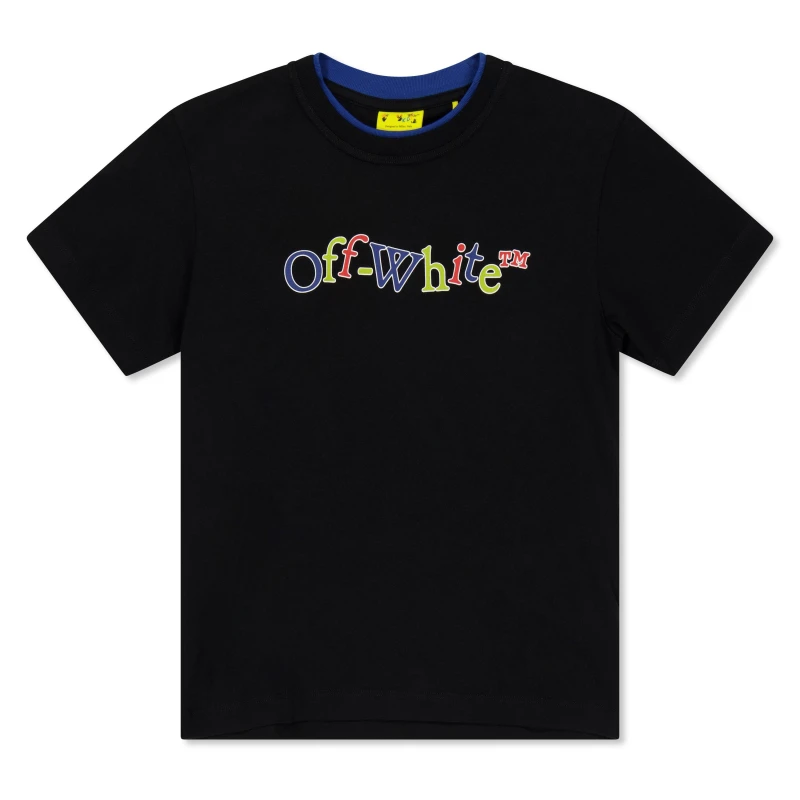 Image of Off White Kids Book T-Shirt Black - Lime male 8 Yrs