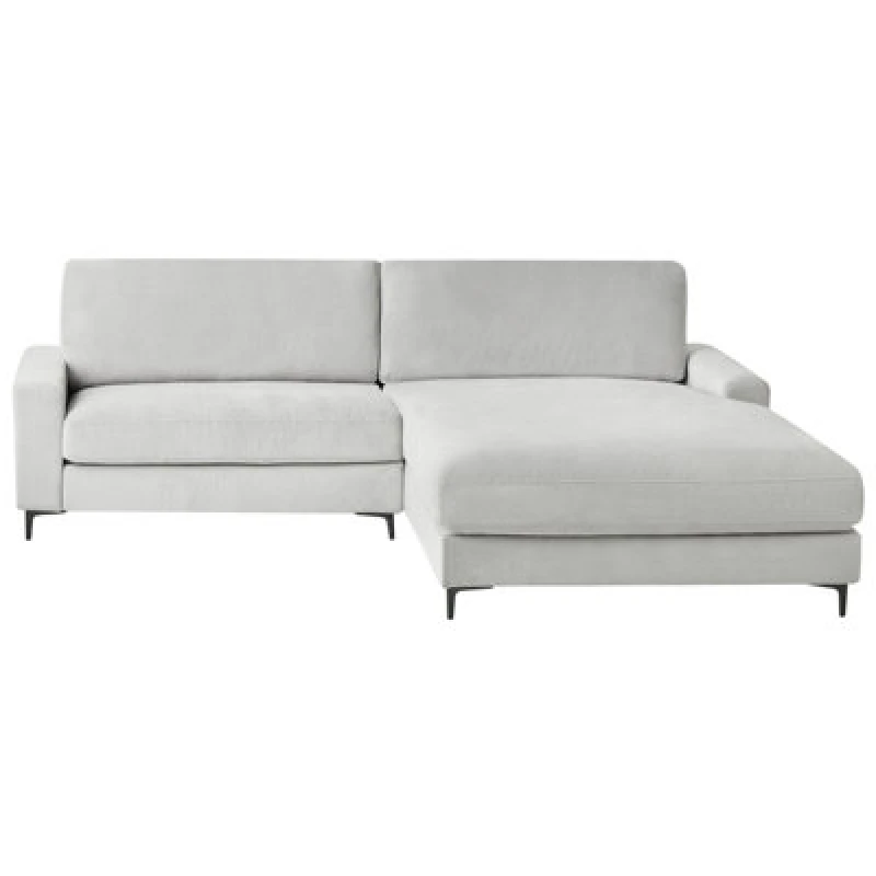 Image of Beliani Corner Sofa 3 Seater Maloy Chenille Light Grey Left Hand