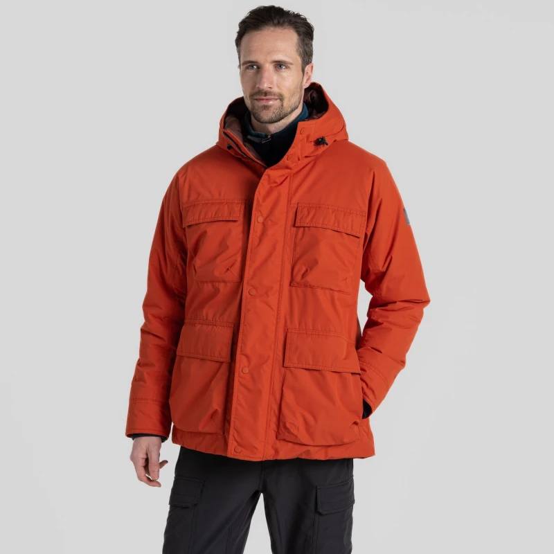 Image of Craghoppers Craghoppers Men 'Breckon' Waterproof Jacket in Orange Size: Small Orange S Male 5063260068468