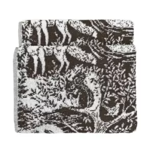 Image of Winter Woods Animal Jacquard Hand Towel Charcoal