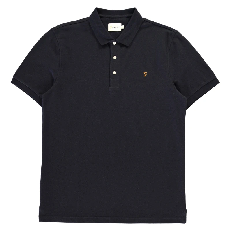 Image of Farah Short Sleeve Polo Shirt - Blue Blue XS