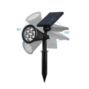 Image of 7W Solar Spike Garden Light, 1800 mAh battery, 5.5V 1.5W Solar Panel, IP44, 6000K (Pack of 2)