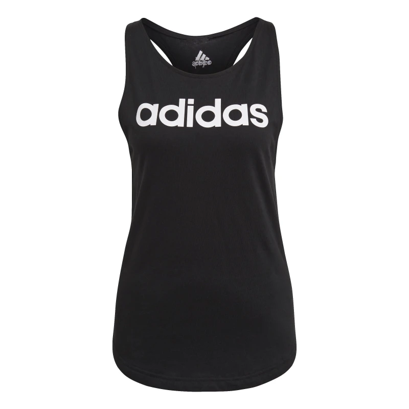 Image of adidas Womens Essentials Linear Loose Tank Top Black/White female XS (4-6)