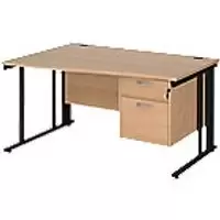 Image of Dams International Wave Desk MCM14WLP2KB 1,400 x 725 x 800 - 990 mm