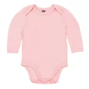 Image of Babybugz Baby Unisex Organic Long Sleeve Bodysuit (6-12 Months) (Powder Pink)
