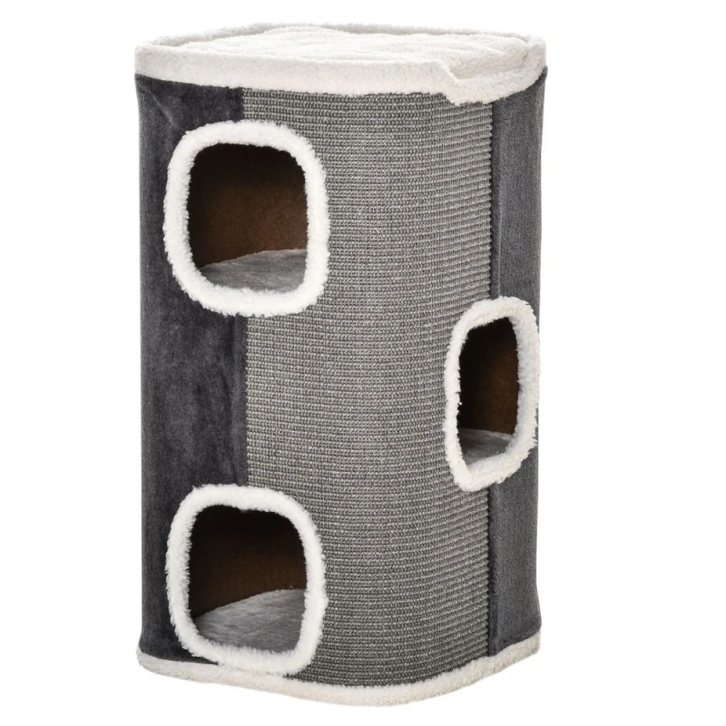 Image of PawHut Cat Tree Towe/ Sisal Scratching Post D30-423V70GY