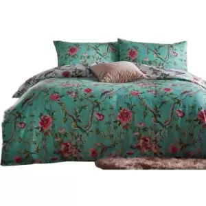 Image of Furn Chinoiserie Vintage Duvet Cover Set (Double) (Bright Jade) - Bright Jade