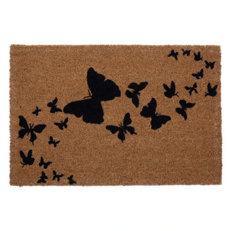 Image of Premier Housewares Butterflies Doormat Brown