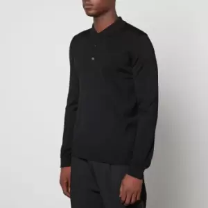 Image of HUGO San Pepe Long-Sleeve Wool Polo Shirt - M