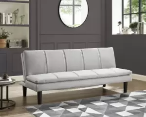 Image of Pearse Fabric Sofa Bed With Ribbed Fabric Detail and Black Legs