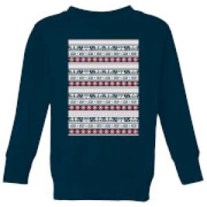 Image of Star Wars AT-AT Pattern Kids Christmas Sweatshirt - Navy - 9-10 Years