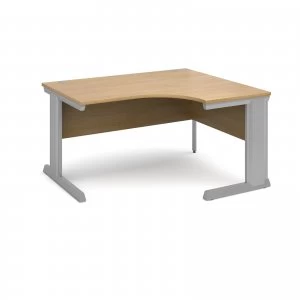 Image of Vivo Right Hand Ergonomic Desk 1400mm - Silver Frame Oak Top