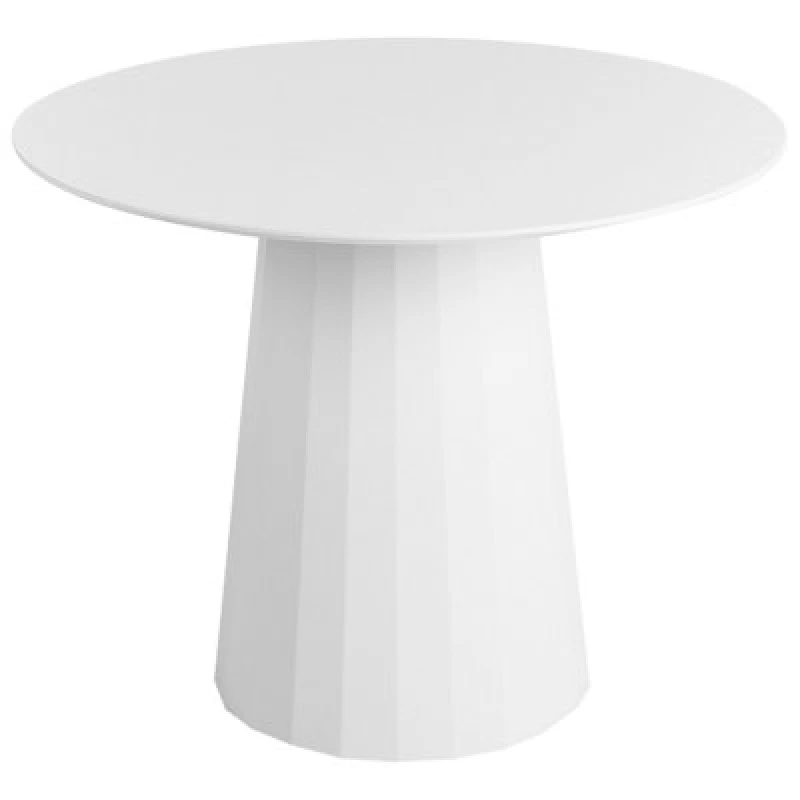 Image of Beliani Dining Table Plato White 100 Cm 100 Cm Metal