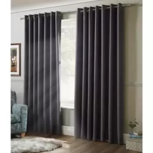 Image of Blackout Curtains Eyelet Ring Top, Polyester, Silver, 90 x 90 - Silver - Alan Symonds