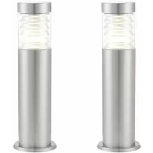 Image of Loops - 2 pack Outdoor Post Bollard Light Marine Steel 0.5m 10W LED Driveway Path Lamp