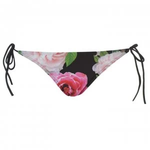 Image of Ted Baker Ted Floral Side Tie Bikini Briefs Womens - BLACK