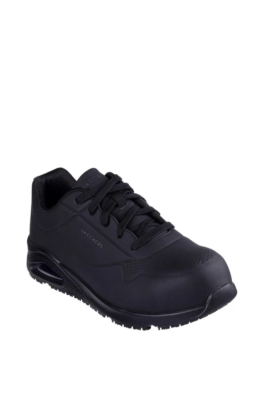Image of Skechers Men Uno SR - Doltin Safety Trainer in Black Size: 6 Black 6 Male 198376330033