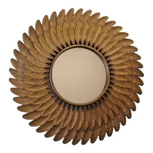 Image of Bronze Effect Feather Frame Mirror