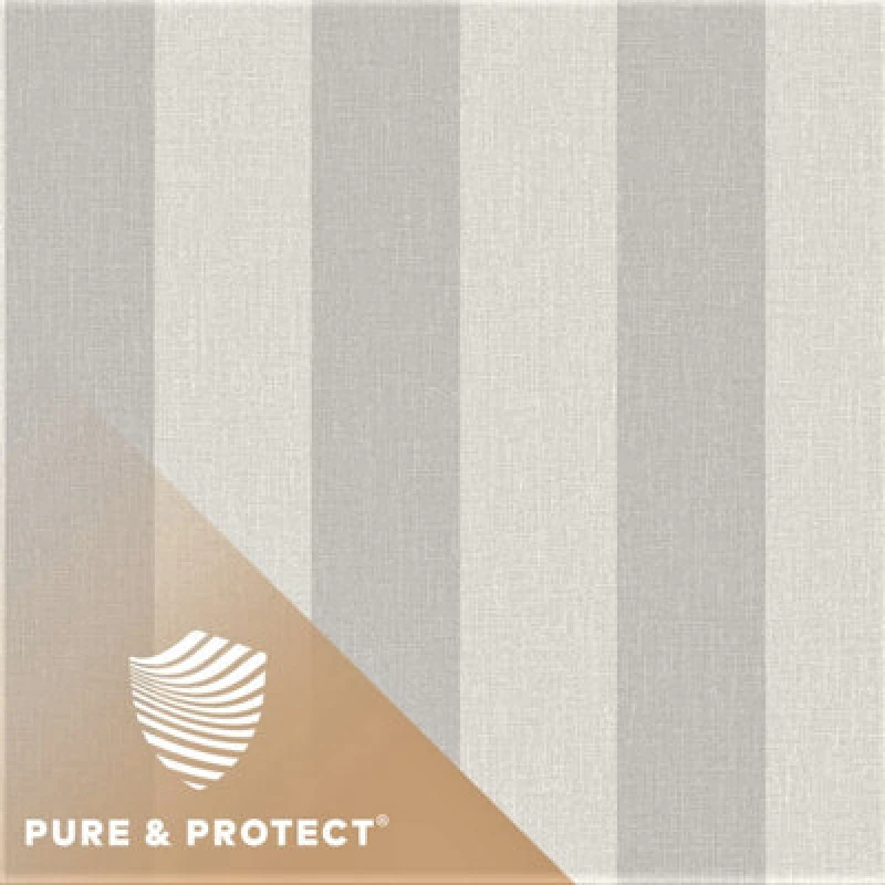 Image of Grandeco Boutique Pure & Protect Stratus Stripe Linen Textured Antibacterial Wallpaper, Mid Grey