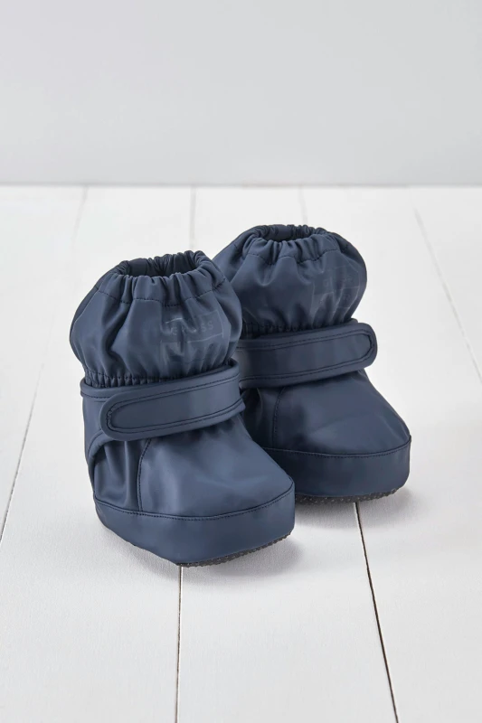 Image of Grass & Air PU Waterproof Baby Bootie in Navy Size: 6-12 m Navy Unisex 6-12 m