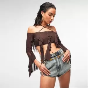 Image of Missguided Co Ord Micro Mini Denim Shorts - Blue