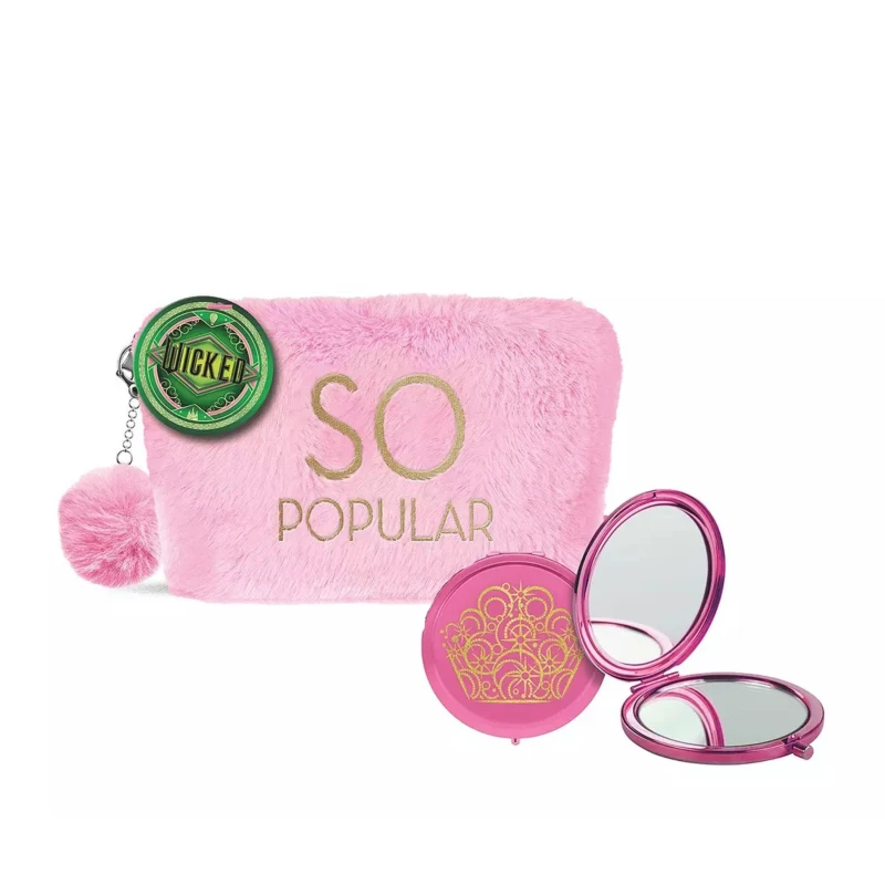 Image of Wicked Glinda Plush Cosmetics Bag & Compact Mirror Multi female 1
