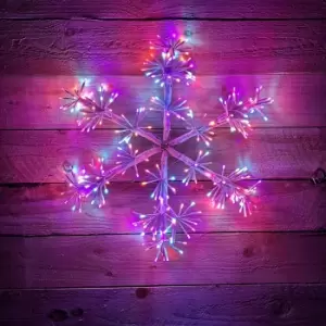 Image of 60cm Premier Indoor Outdoor Christmas Starburst Snowflake LED Light in Rainbow